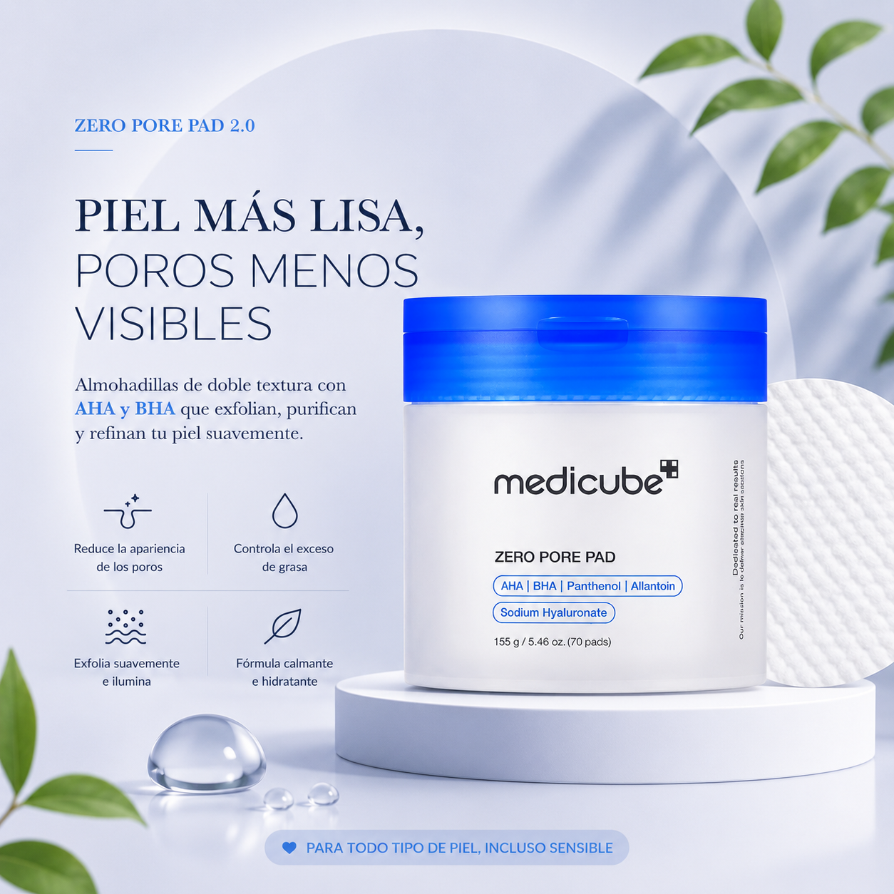 Medicube Almohadillas de tóner Zero Pore Pad 2.0
