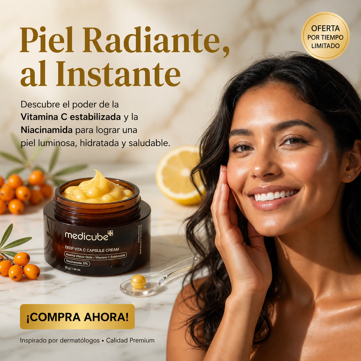 Medicube Crema cápsula con vitamina C profunda | Liposoma Vitamina C Golden Capsule